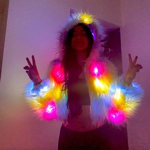 Fur light up race jacket